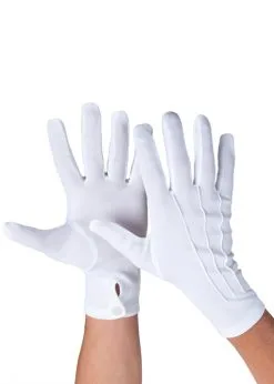Adult Mens Seamed White Gloves