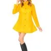 Adult Womens Fancy Dress Yellow Raincoat