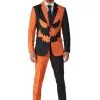 Mens Pumpkin Costume Jack-O Pinstripe Suitmeister Suit -Costumes Sales 1025 jack o pinstripe rs