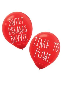 Large Red Pennywise It Halloween Balloons Pack 2