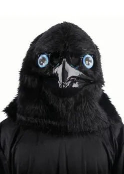 Deluxe Gothic Raven Bird Mask With Moving Mouth