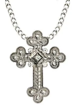 Halloween Gothic Deluxe Jewel Cross Necklace