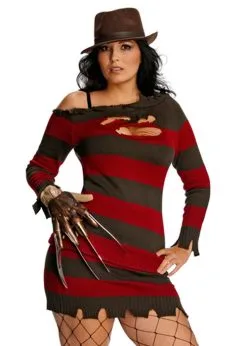 Plus Size Ladies Sexy Miss Freddy Krueger Costume