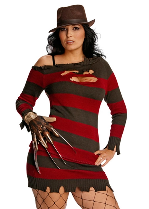 Plus Size Ladies Sexy Miss Freddy Krueger Costume 3 Plus Size Ladies Sexy Miss Freddy Krueger Costume