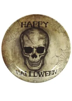 Gothic Skull Happy Halloween Thick Plastic Bowl
