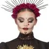 Day Of The Dead Gothic Sunburst Red Rose Headband -Costumes Sales 29227 rs black