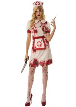 Womens Halloween Bloody Zombie Nurse Costume