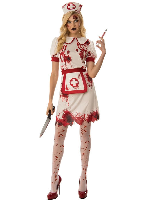 Womens Halloween Bloody Zombie Nurse Costume 3 Womens Halloween Bloody Zombie Nurse Costume