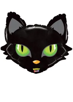 Inflated Halloween Large Black Cat Shape Helium Balloon