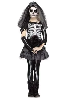 Girls Gothic Skeleton Bride Halloween Costume