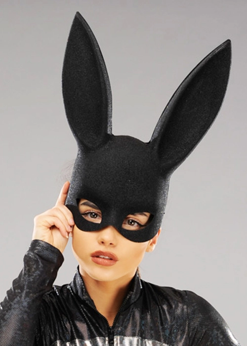 Womens Black Glitter Bunny Rabbit Eye Mask 4 Womens Black Glitter Bunny Rabbit Eye Mask - Image 2