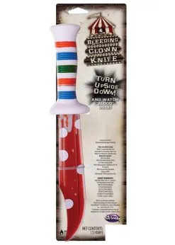Halloween Scary Killer Clown Bleeding Prop Knife