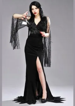 Womens Morticia Style Halloween Costume