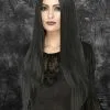 Womens Halloween Deluxe Long Black Witch Wig -Costumes Sales 45048 deluxe long black morticia wig