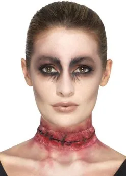 Stick On Stitched Neck Wound Fake Scar -Costumes Sales 46803rs 02