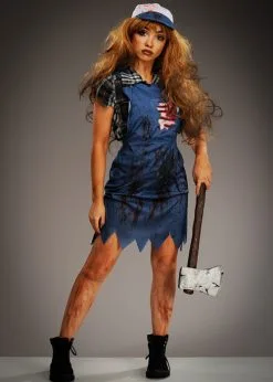 Womens Halloween Zombie Hillbilly Costume