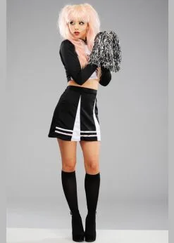 Ladies Cute Gothic Black Cheerleader Costume 9 Ladies Cute Gothic Black Cheerleader Costume -Costumes Sales 47572 black cheerleader costume 03