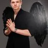 Mens Large Black Feather Gothic Angel Wings -Costumes Sales 52816 mens large black feather wings