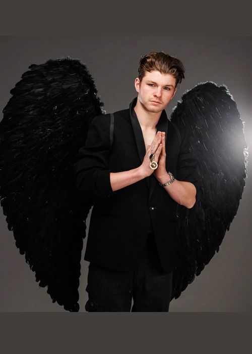 Mens Extra Large Black Feather Gothic Angel Wings 4 Mens Extra Large Black Feather Gothic Angel Wings - Image 2