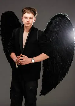 Mens Extra Large Black Feather Gothic Angel Wings 7 Mens Extra Large Black Feather Gothic Angel Wings -Costumes Sales 52817 mens xl black feather wings 02