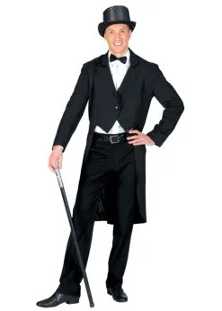 Rocky Horror Style Mens Black Tailcoat