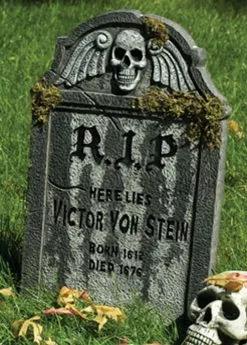 Halloween Party Deluxe Prop Victor Tombstone With Moss
