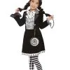 Kids Gothic Dark Mad Hatter Girl Costume
