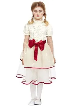 Kids Annabelle Style Scary Doll Costume