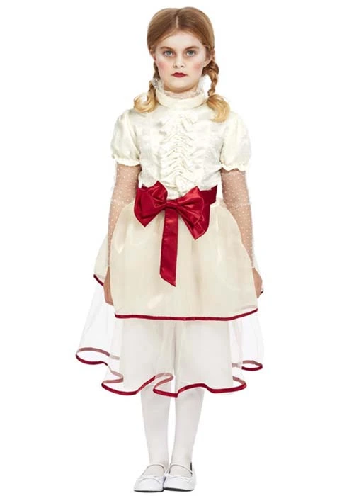 Kids Annabelle Style Scary Doll Costume 3 Kids Annabelle Style Scary Doll Costume