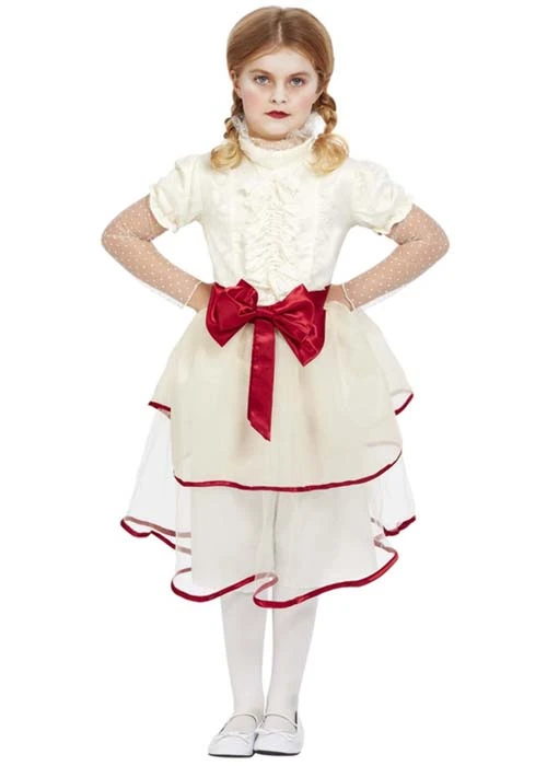 Kids Annabelle Style Scary Doll Costume 4 Kids Annabelle Style Scary Doll Costume - Image 2