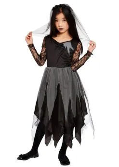 Childrens Halloween Gothic Graveyard Bride Costume