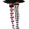 The Queen Of Hearts Harlequin Heart Stockings -Costumes Sales 6315rs