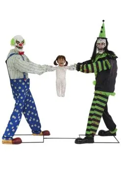 Large Tug Of War Clowns Halloween Party Animated Prop
