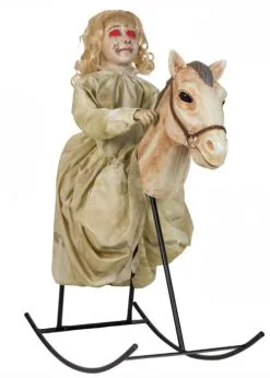 Large Rocking Horse Doll Halloween Animated Prop