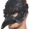 Deluxe Black Raven Half Face Mask With Beak -Costumes Sales 68016 rs
