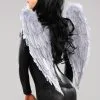 Gothic Grey Fallen Angel Feather Wings -Costumes Sales 72194 gothic grey feather wings