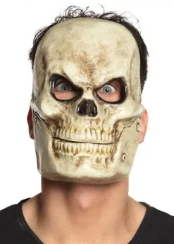 Halloween Plastic Skull Mask With Movable Jaw