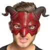 Deluxe Foam Halloween Red Demon Mask With Horns -Costumes Sales 72254 rs