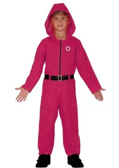 Childrens Squid Game Jumpsuit Guard Costume