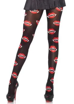 Womens Halloween Gothic Vampire Bite Tights