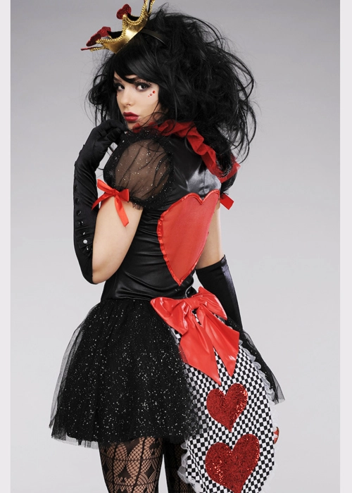 Womens Deluxe Glitter Queen Of Hearts Costume 7 Womens Deluxe Glitter Queen Of Hearts Costume - Image 5