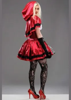 Womens Gothic Dark Red Riding Hood Costume -Costumes Sales 85230 deuxe gothic red riding hood costume 02