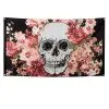 Day Of The Dead Pink Flower Skull Flag Decoration -Costumes Sales 97072 day of the dead flower skull flag