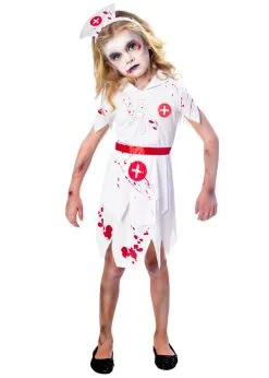 Kids Size Halloween Zombie Nurse Costume