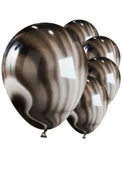 Halloween Black Marble Party Balloons Pack 5