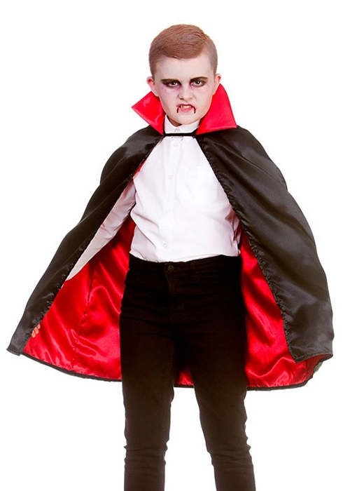 Childrens Deluxe Satin Vampire Cape With Collar 3 Childrens Deluxe Satin Vampire Cape With Collar