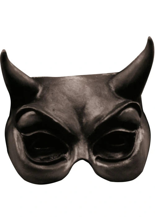 Adult Black Devil Half Face Mask 3 Adult Black Devil Half Face Mask