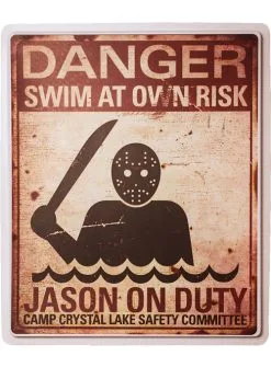 Jason Voorhees On Duty Sign Halloween Party Decoration