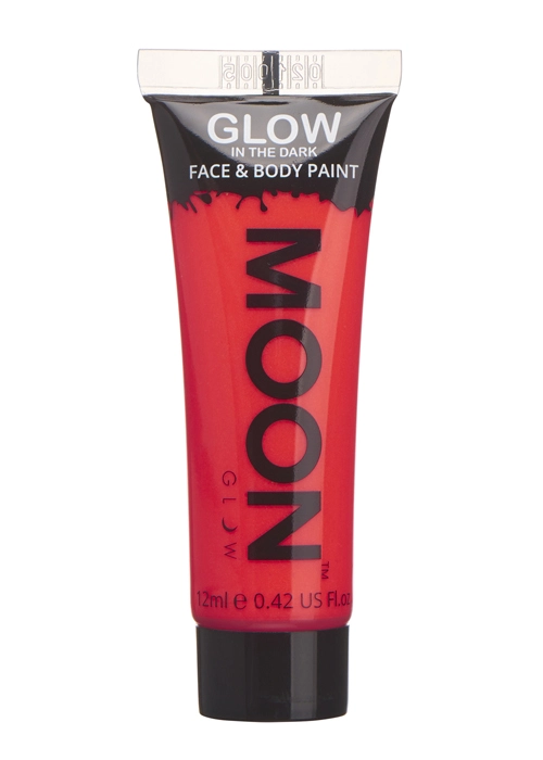 Glow In The Dark Neon Red Make-Up Tube 12ml 5 Glow In The Dark Neon Red Make-Up Tube 12ml -Costumes Sales M5533rs