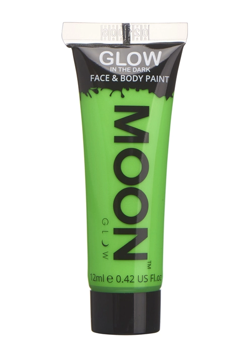 Glow In The Dark Neon Green Make-Up Tube 12ml 6 Glow In The Dark Neon Green Make-Up Tube 12ml -Costumes Sales M5557rs